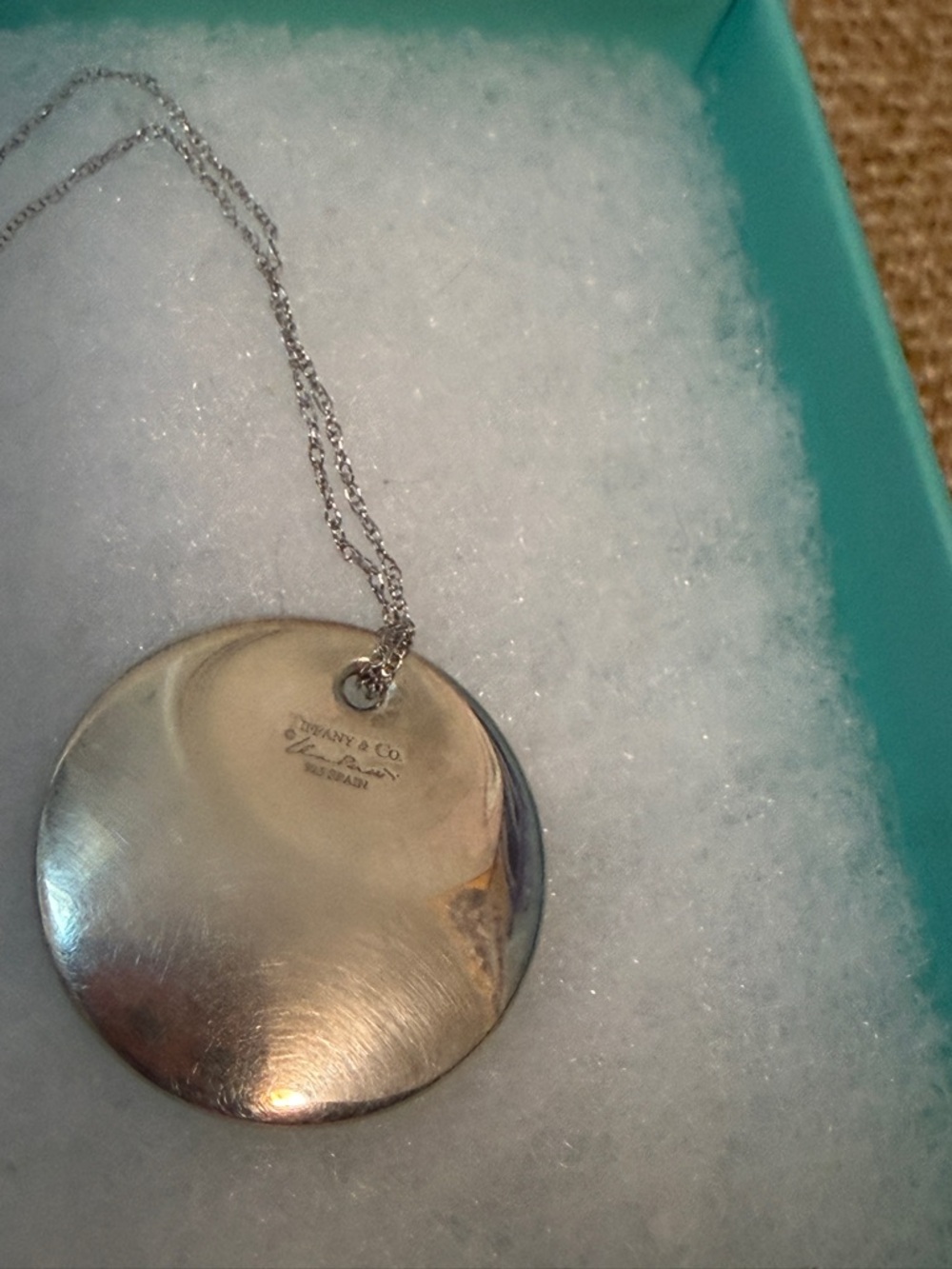 Tiffany & Co. Sterling Silver Round Pendant Necklace -Elsa Peretti- Silver - Picture 3 of 3